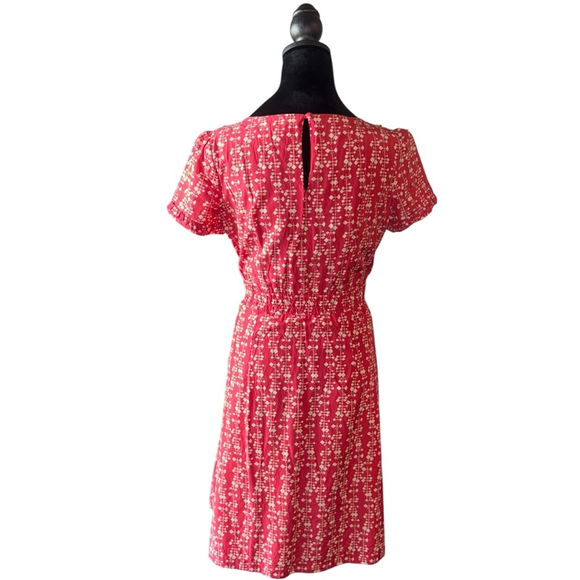Women's Fossil Dress Size M Red Short Sleeve peasant vintage inspired spring - Picture 4 of 10
